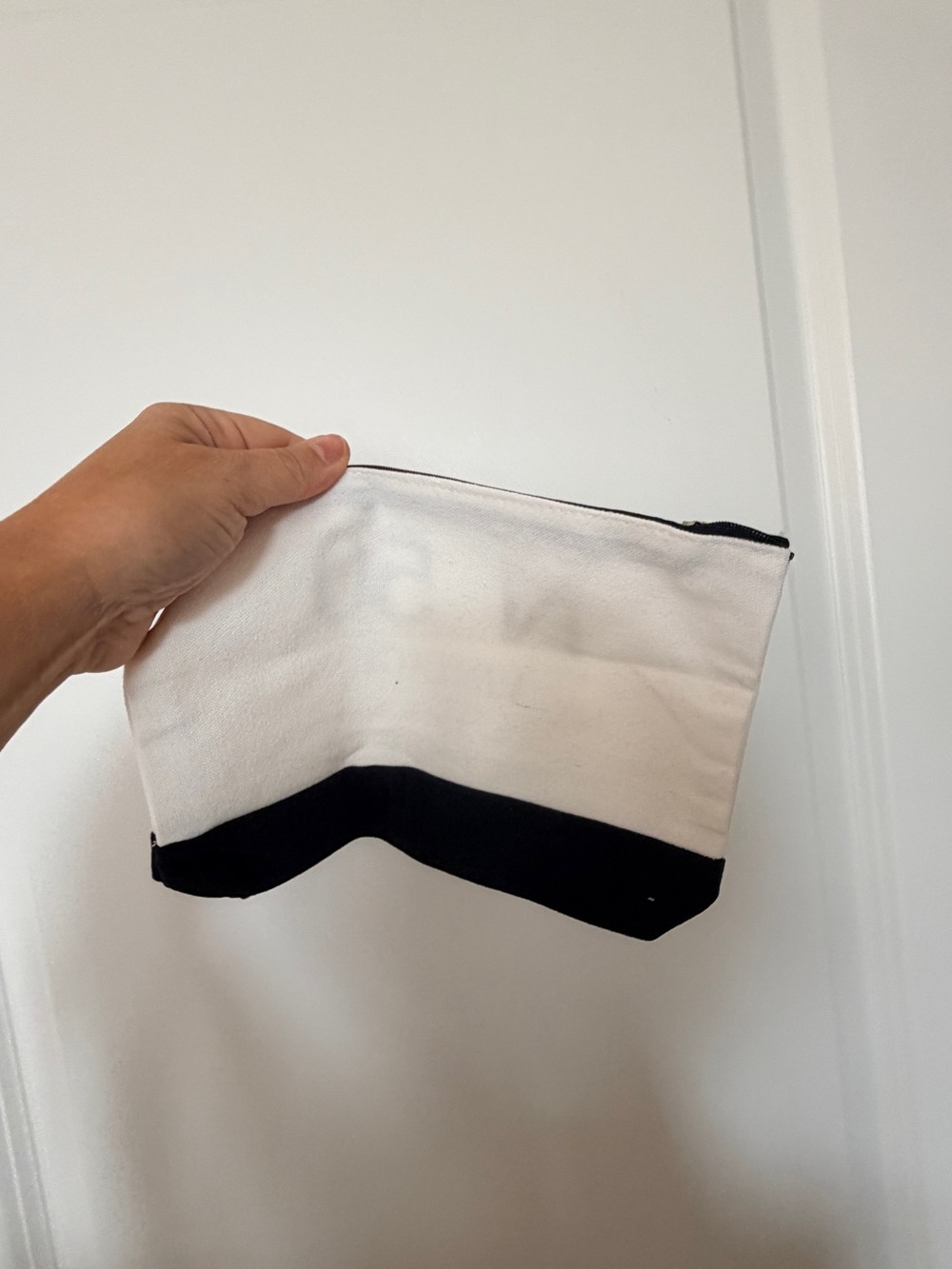 Chanel Themed Vintage 1975 Birthday Canvas Tote Black & White w/Matching Pouch - Picture 4 of 5